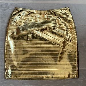 Metallic gold mini skirt